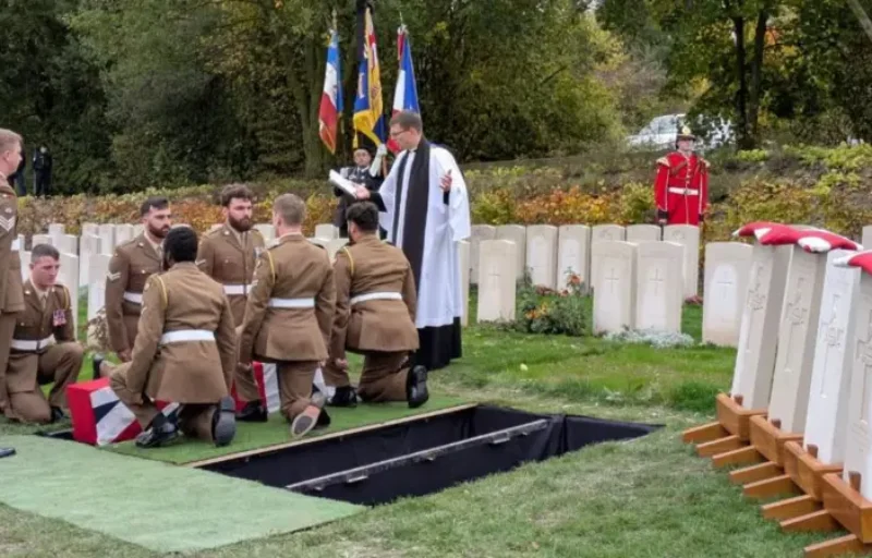 have been reburied in France with military honours. have been reburied in France with military honours.