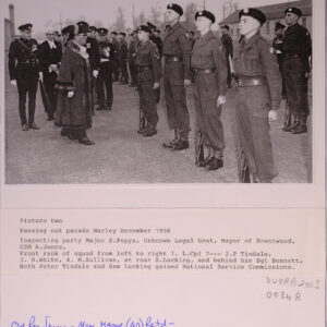 Passing out Parade Warley December 1956 Passing out Parade Warley December 1956