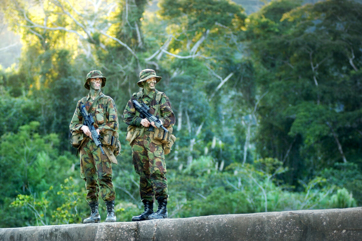 The 2nd Battalion, Royal Anglian Regiment, in Belize in February 2002. The 2nd Battalion, Royal Anglian Regiment, in Belize in February 2002.