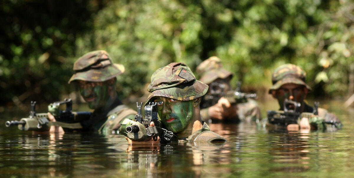 The 2nd Battalion, Royal Anglian Regiment, in Belize in February 2002.