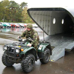 Wo2 Freeman diving a quad bike off a Chinook 47 during OPTAG training.