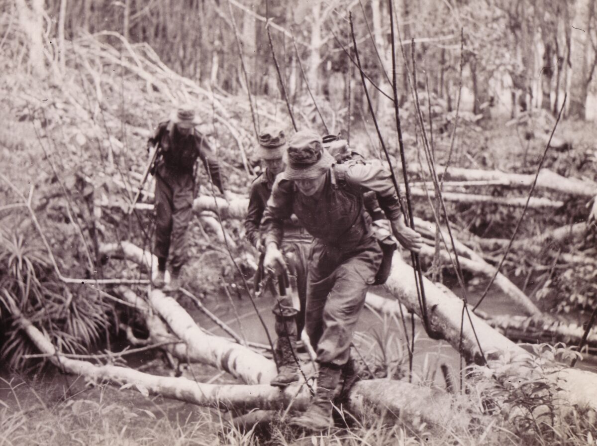 3rd East Anglian Regiment on patrol, Malaya British troops were deployed in Malaya between 1948 and 1960 to suppress guerilla activity. 3rd East Anglian Regiment on patrol, Malaya British troops were deployed in Malaya between 1948 and 1960 to suppress guerilla activity.