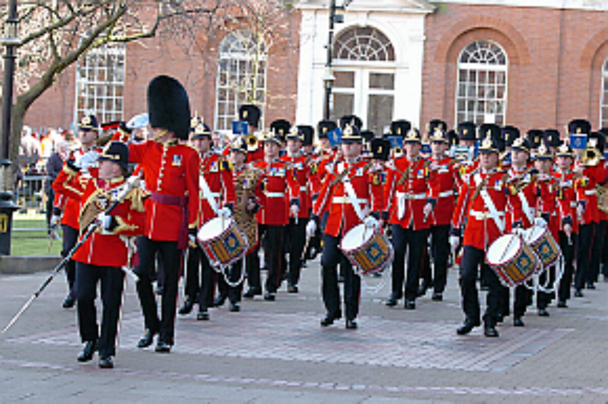 Soldiers from the 2nd Battalion Royal Anglian Regiment march through Leicester city centre. The scene in Town Hall Square. On 20 March 2007. Soldiers from the 2nd Battalion Royal Anglian Regiment march through Leicester city centre. The scene in Town Hall Square. On 20 March 2007.