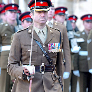 Soldiers from the 2nd Battalion Royal Anglian Regiment march through Leicester city centre. The scene in Town Hall Square. On 20 March 2007.