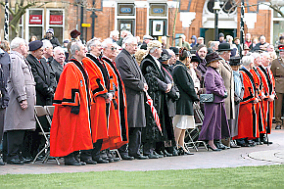 Soldiers from the 2nd Battalion Royal Anglian Regiment march through Leicester city centre. The scene in Town Hall Square. On 20 March 2007.