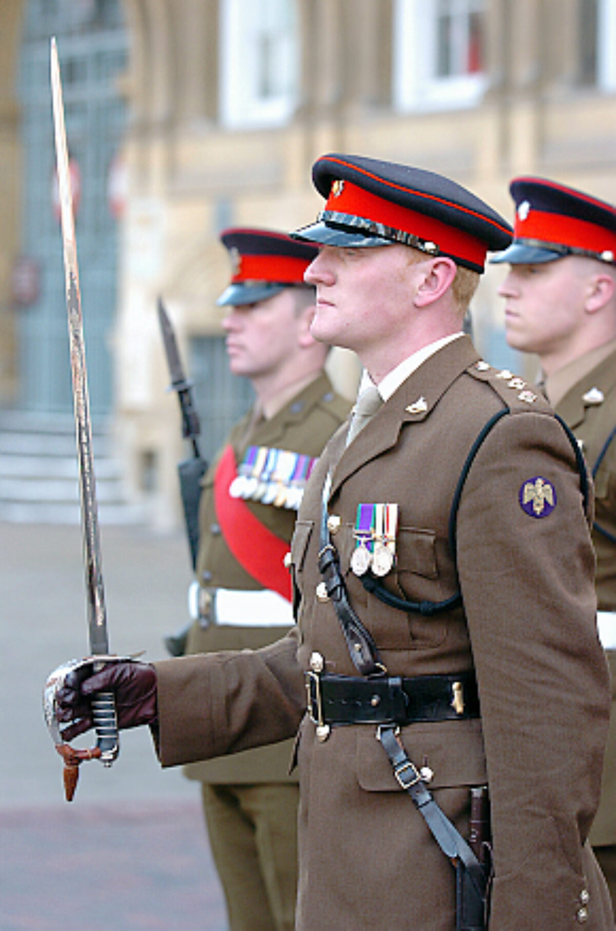 Soldiers from the 2nd Battalion Royal Anglian Regiment march through Leicester city centre. The scene in Town Hall Square. On 20 March 2007.