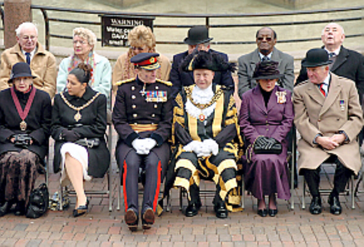 Soldiers from the 2nd Battalion Royal Anglian Regiment march through Leicester city centre. The scene in Town Hall Square