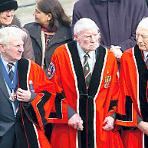 Soldiers from the 2nd Battalion Royal Anglian Regiment march through Leicester city centre. The scene in Town Hall Square
