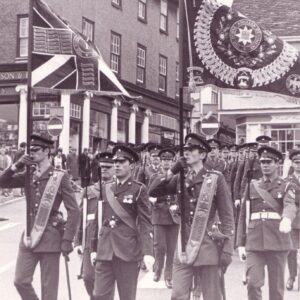 Parading the Colours, Bury St Edmunds, 1976 Each regiment has its own Colours which are paraded on ceremonial occasions. The Royal Anglian Regiment’s Colours carry the battle honours awarded to its ancestor regiments.