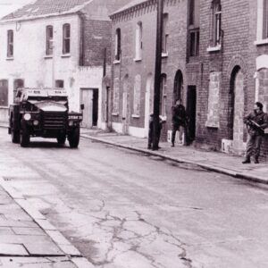 7. On patrol in Lower Falls, Belfast, 1972 Northern Ireland has been one of the Regiment’s main commitments since the “Troubles” between Catholic and Protestant communities began in 1969.