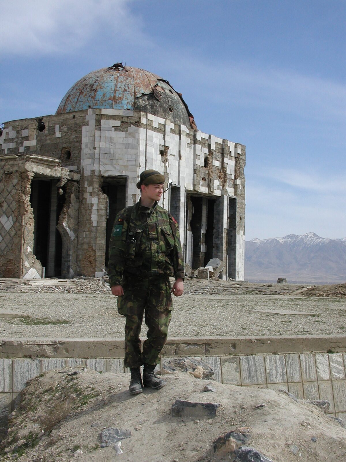 7. Female soldier at King’s Tomb, Kabul, Afghanistan, 2002