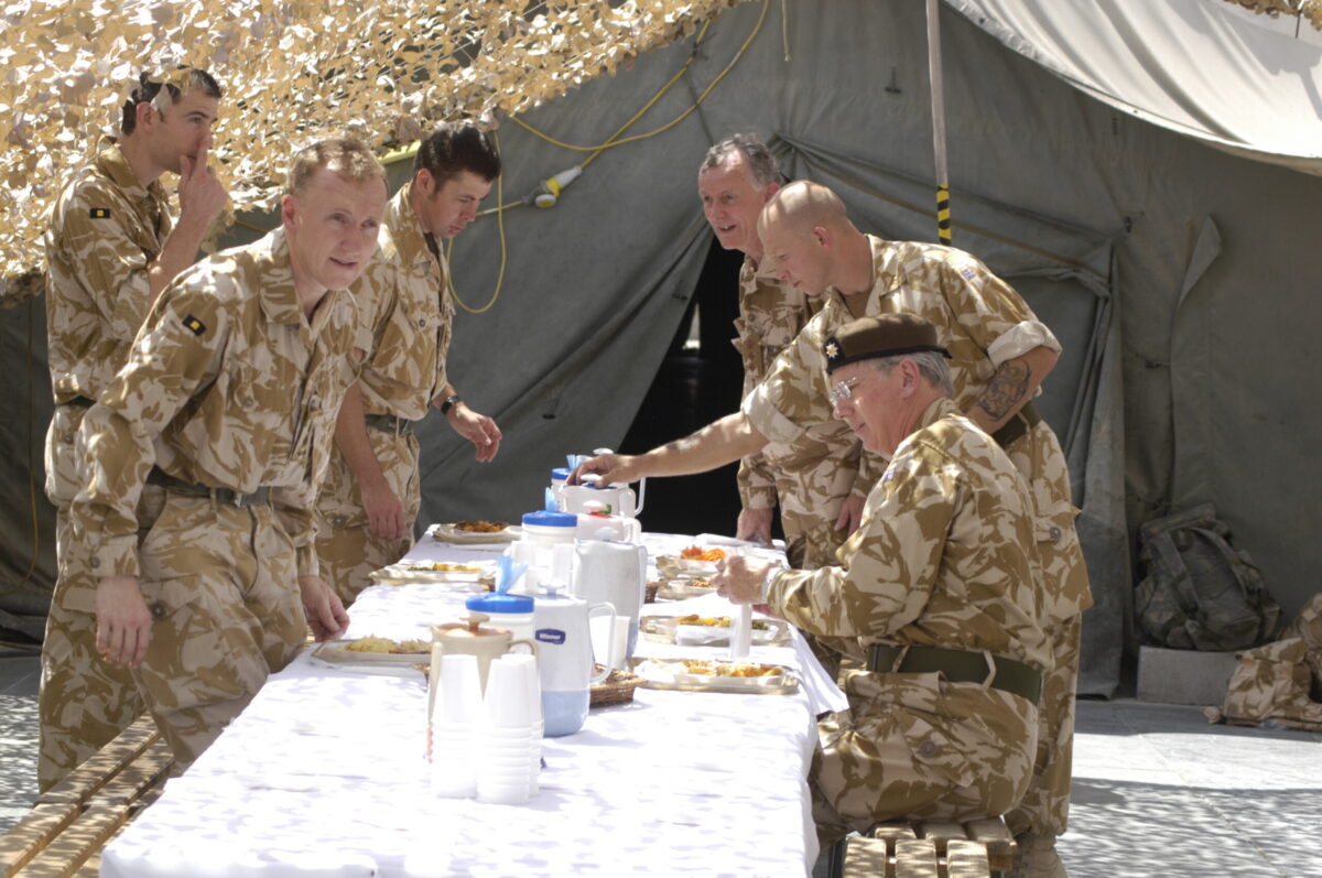 HRH The Duke of Gloucester Visit 12 Sept 2006 with D Company, 2nd Battalion Royal Anglian Regiment in Iraq, Op TELIC 8.