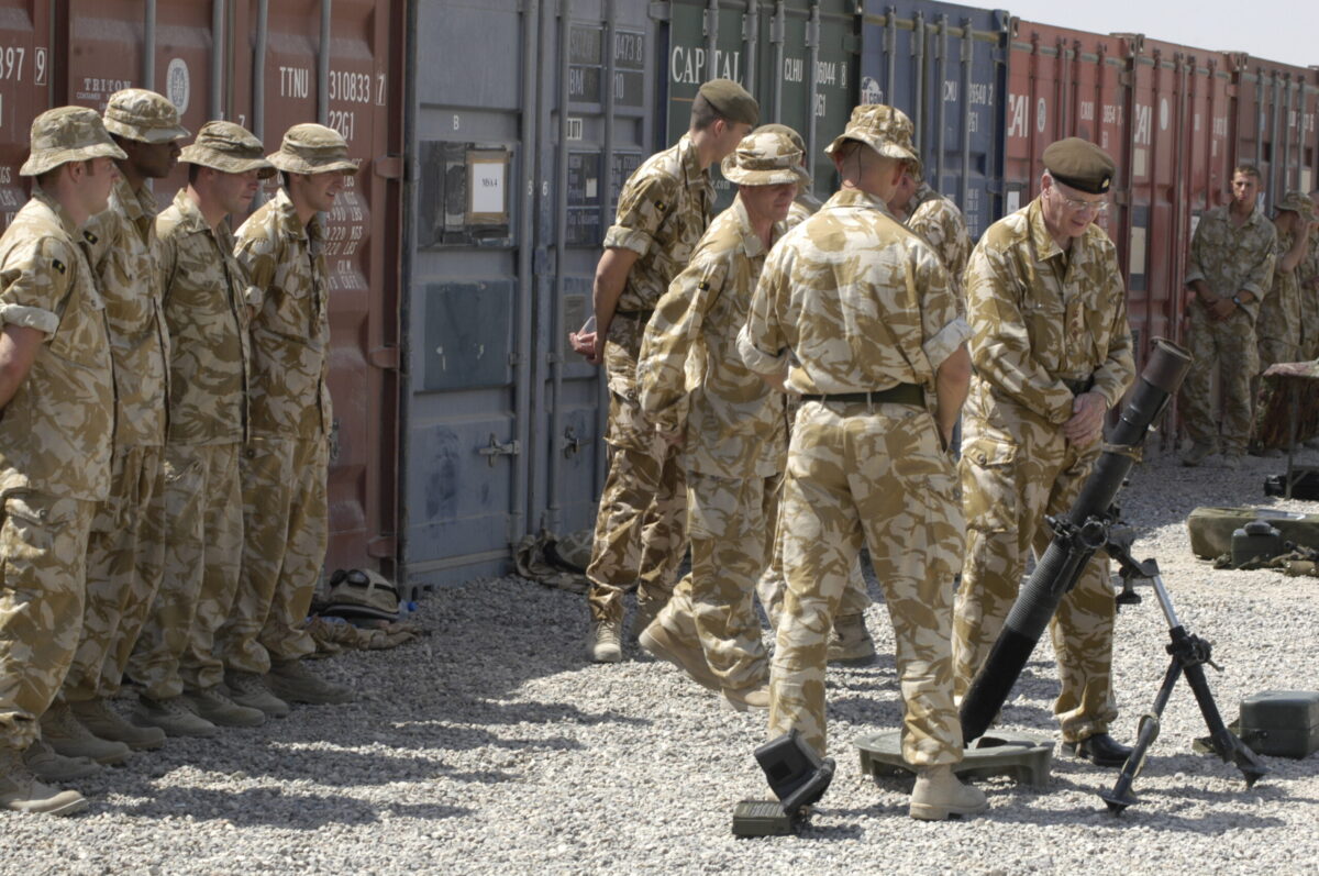 HRH The Duke of Gloucester Visit 12 Sept 2006 with D Company, 2nd Battalion Royal Anglian Regiment in Iraq, Op TELIC 8.