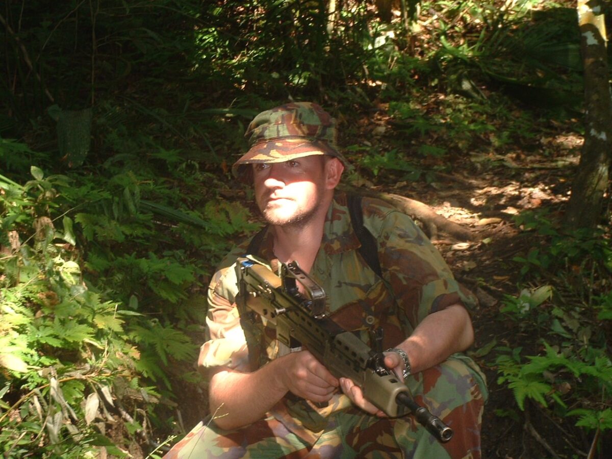 The 2nd Battalion, Royal Anglian Regiment, in Belize in February 2002.