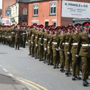 Charnwood Borough Council, which includes Loughborough, granted the Freedom of Entry to the Royal Anglian Regiment in July 2007. This is the highest honour the council can bestow and involved a ceremony where the regiment marched through the town “with bayonets fixed, drums beating, bands playing and colours flying.