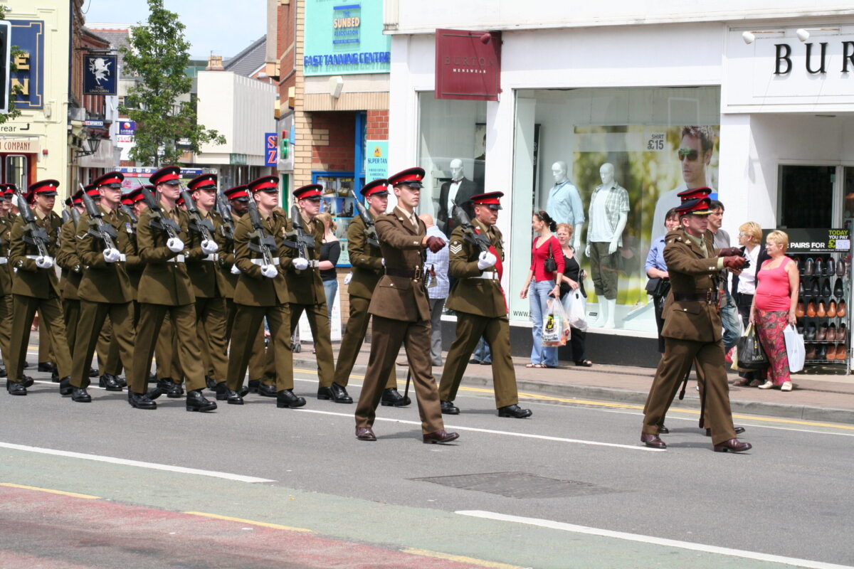 Charnwood Borough Council, which includes Loughborough, granted the Freedom of Entry to the Royal Anglian Regiment in July 2007. This is the highest honour the council can bestow and involved a ceremony where the regiment marched through the town “with bayonets fixed, drums beating, bands playing and colours flying.