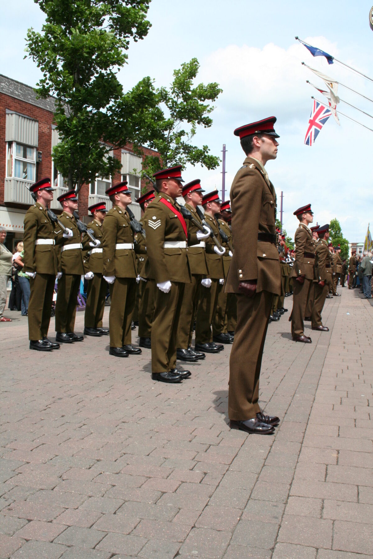 Charnwood Borough Council, which includes Loughborough, granted the Freedom of Entry to the Royal Anglian Regiment in July 2007. This is the highest honour the council can bestow and involved a ceremony where the regiment marched through the town “with bayonets fixed, drums beating, bands playing and colours flying.