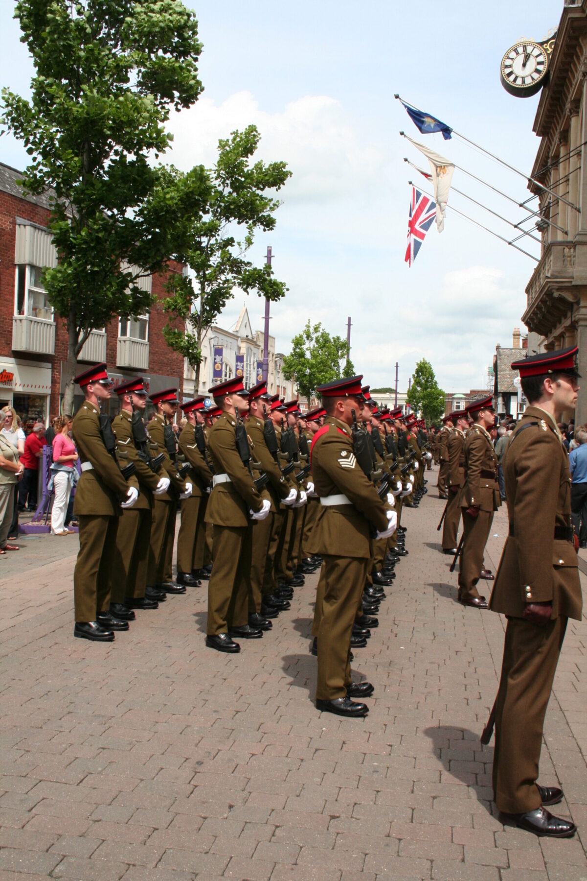 Charnwood Borough Council, which includes Loughborough, granted the Freedom of Entry to the Royal Anglian Regiment in July 2007. This is the highest honour the council can bestow and involved a ceremony where the regiment marched through the town “with bayonets fixed, drums beating, bands playing and colours flying. Charnwood Borough Council, which includes Loughborough, granted the Freedom of Entry to the Royal Anglian Regiment in July 2007. This is the highest honour the council can bestow and involved a ceremony where the regiment marched through the town “with bayonets fixed, drums beating, bands playing and colours flying.