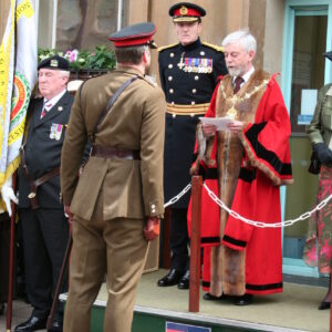 Charnwood Borough Council, which includes Loughborough, granted the Freedom of Entry to the Royal Anglian Regiment in July 2007. This is the highest honour the council can bestow and involved a ceremony where the regiment marched through the town “with bayonets fixed, drums beating, bands playing and colours flying.