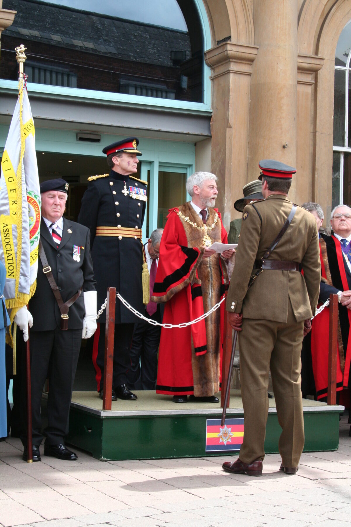 Charnwood Borough Council, which includes Loughborough, granted the Freedom of Entry to the Royal Anglian Regiment in July 2007. This is the highest honour the council can bestow and involved a ceremony where the regiment marched through the town “with bayonets fixed, drums beating, bands playing and colours flying.