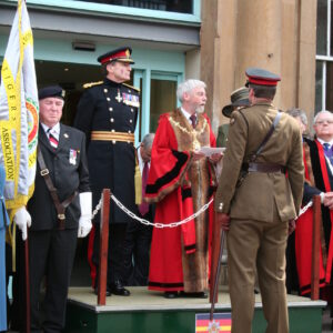 Charnwood Borough Council, which includes Loughborough, granted the Freedom of Entry to the Royal Anglian Regiment in July 2007. This is the highest honour the council can bestow and involved a ceremony where the regiment marched through the town “with bayonets fixed, drums beating, bands playing and colours flying.
