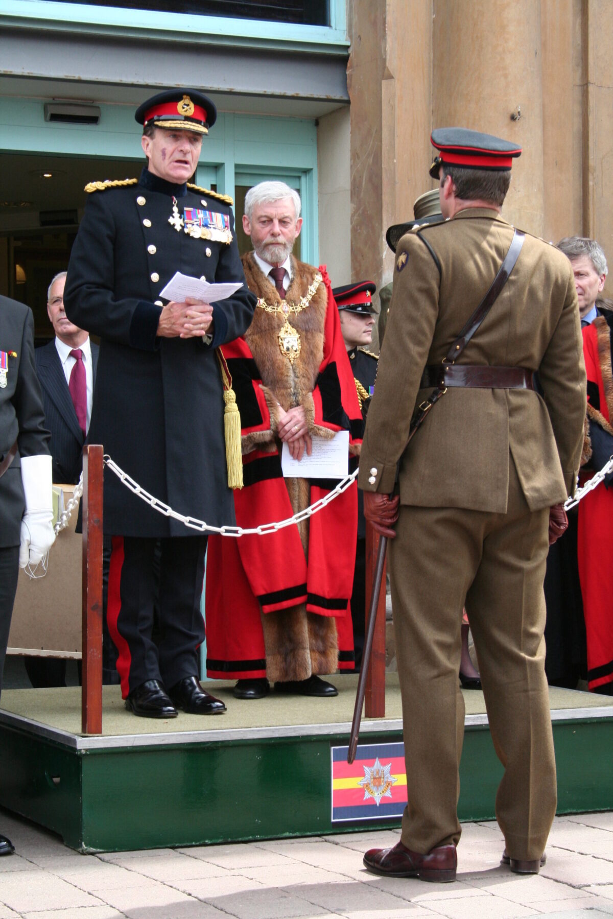 Charnwood Borough Council, which includes Loughborough, granted the Freedom of Entry to the Royal Anglian Regiment in July 2007. This is the highest honour the council can bestow and involved a ceremony where the regiment marched through the town “with bayonets fixed, drums beating, bands playing and colours flying.