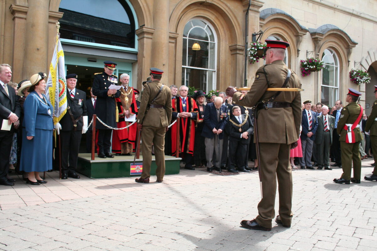 Charnwood Borough Council, which includes Loughborough, granted the Freedom of Entry to the Royal Anglian Regiment in July 2007. This is the highest honour the council can bestow and involved a ceremony where the regiment marched through the town “with bayonets fixed, drums beating, bands playing and colours flying.