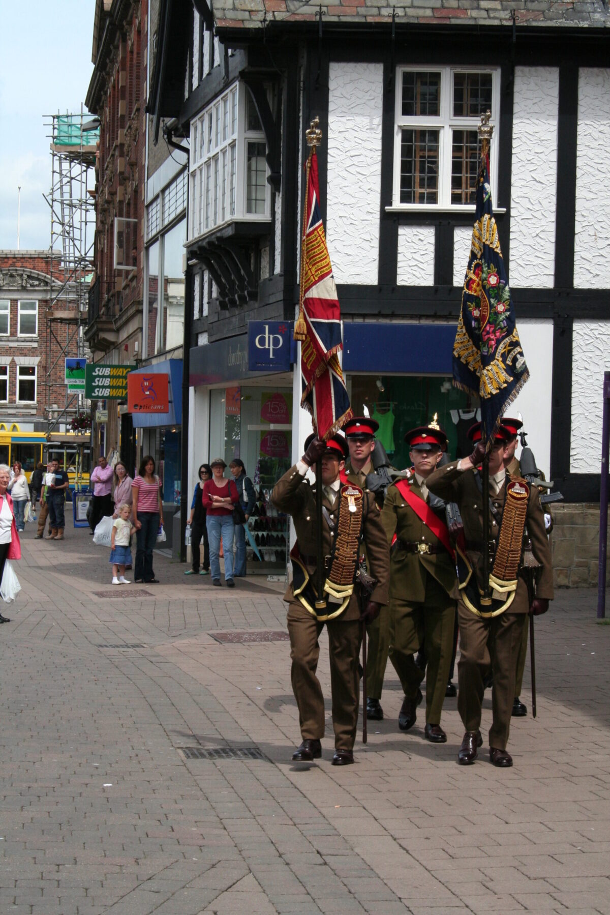 Charnwood Borough Council, which includes Loughborough, granted the Freedom of Entry to the Royal Anglian Regiment in July 2007. This is the highest honour the council can bestow and involved a ceremony where the regiment marched through the town “with bayonets fixed, drums beating, bands playing and colours flying.