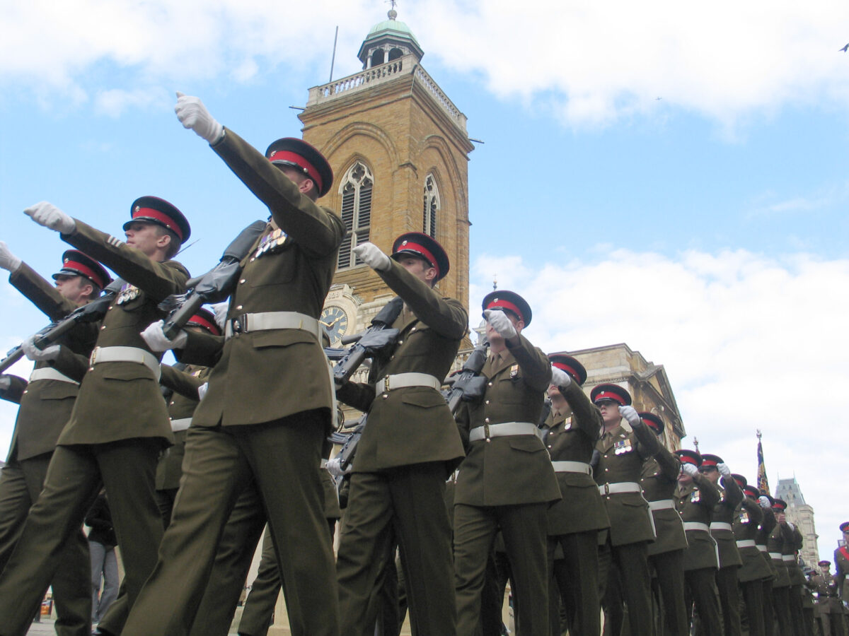 Northampton parade for the 2nd Battalion, Royal Anglian Regiment in 2009. Northampton parade for the 2nd Battalion, Royal Anglian Regiment in 2009.