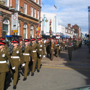Northampton parade for the 2nd Battalion, Royal Anglian Regiment in 2009. Northampton parade for the 2nd Battalion, Royal Anglian Regiment in 2009.