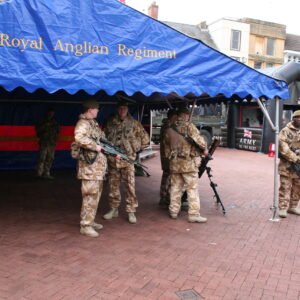 Soldiers from the 2nd Battalion Royal Anglian Regiment march through Northampton in 2007.