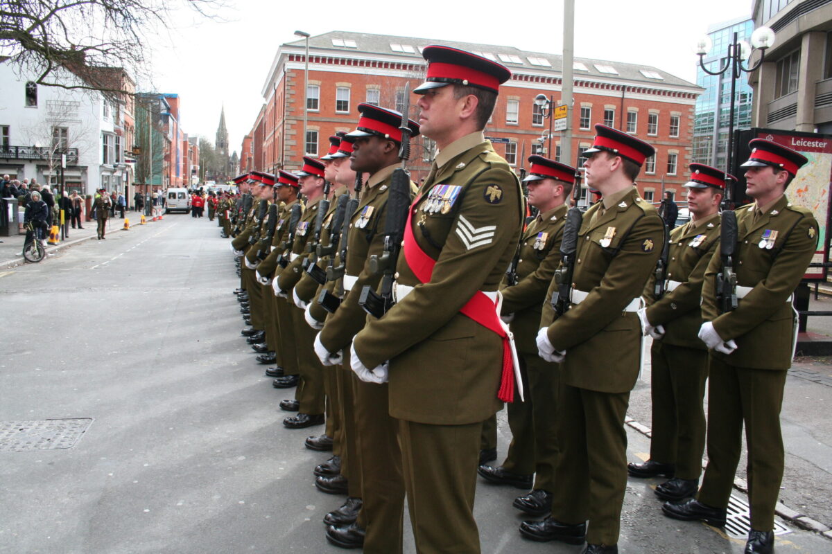 Freedom of Leicester and homecoming parade in 2007 for the 1st Battalion, Royal Anglian Regiment. Freedom of Leicester and homecoming parade in 2007 for the 1st Battalion, Royal Anglian Regiment.