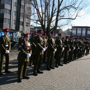 The Royal Anglian Regiment exercised its right to the Freedom of the City with a parade in Grimsby on Thursday, 22 November, 2007. The soldiers were given a heroes' welcome after returning from a six-month operational tour in Helmand Province, Afghanistan, which involved intense fighting. The Freedom of the City honour grants the regiment the privilege of marching through the city 