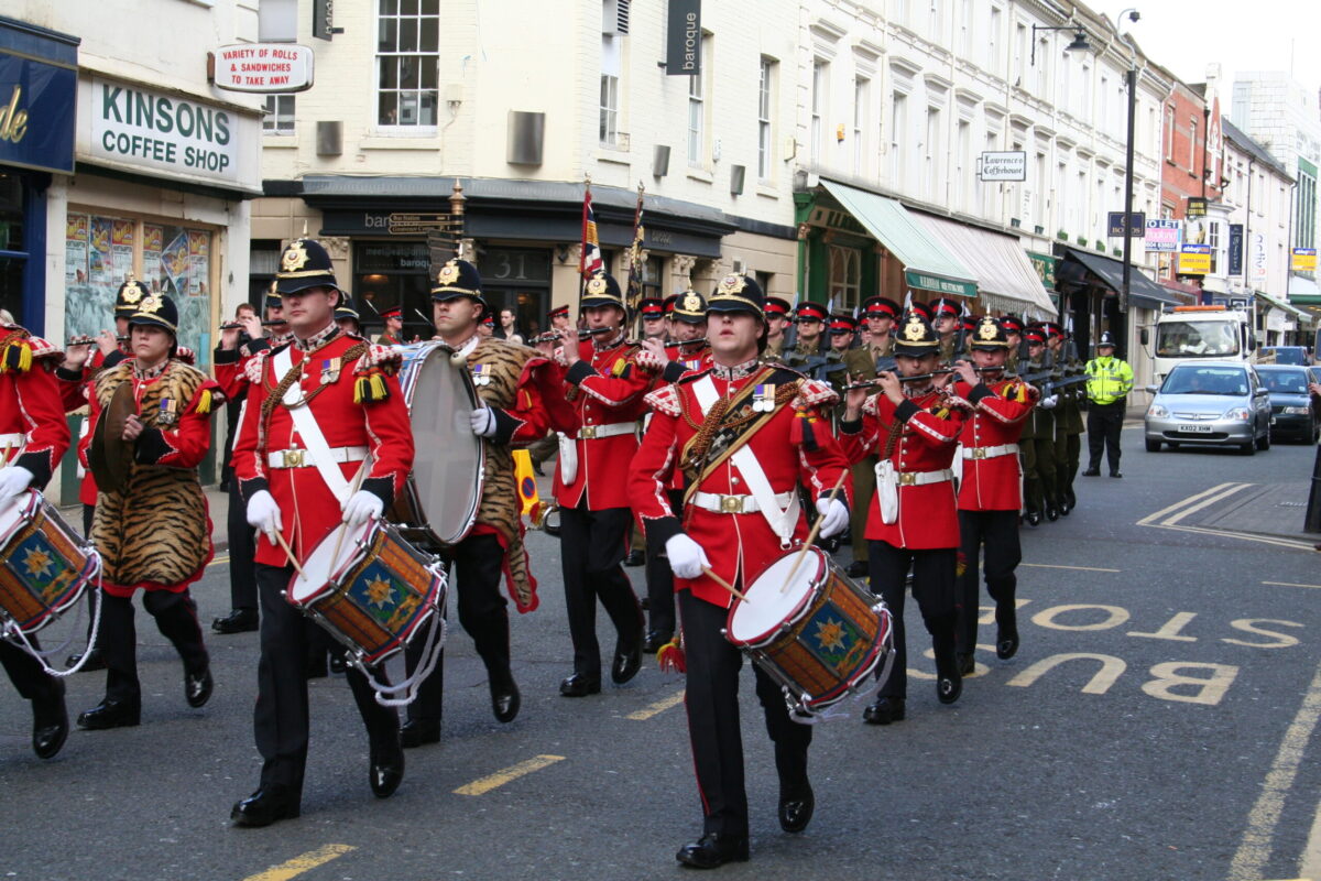 Northampton parade for the Royal Anglian Regiment. Northampton parade for the Royal Anglian Regiment.