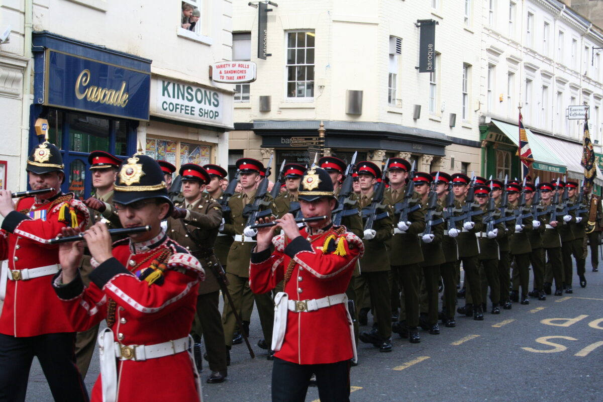 Northampton parade for the Royal Anglian Regiment. Northampton parade for the Royal Anglian Regiment.