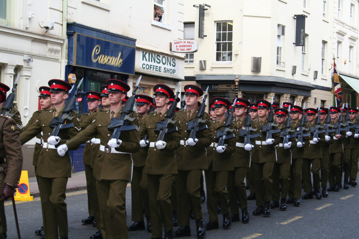 Northampton parade for the Royal Anglian Regiment. Northampton parade for the Royal Anglian Regiment.