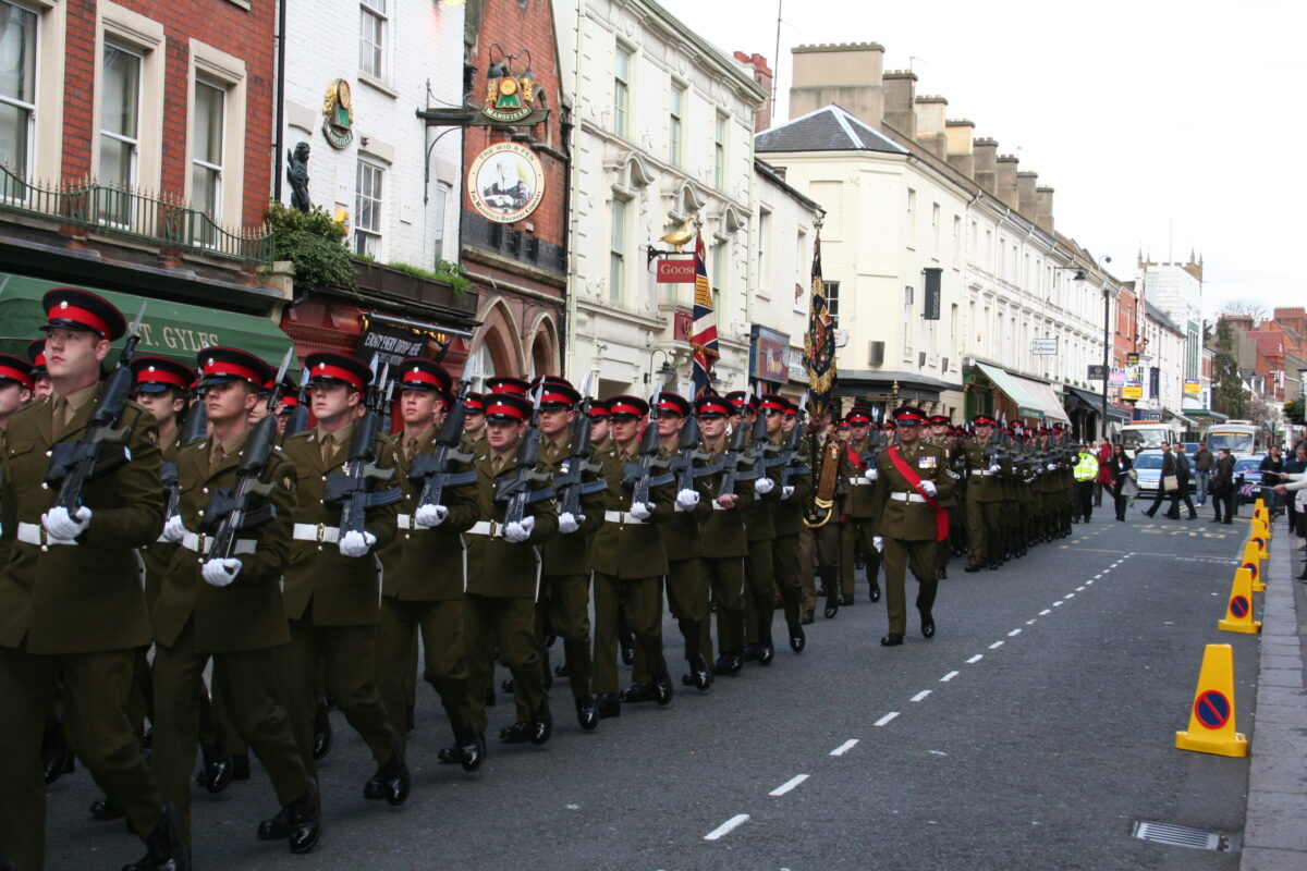 Northampton parade for the Royal Anglian Regiment. Northampton parade for the Royal Anglian Regiment.