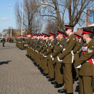 The Royal Anglian Regiment exercised its right to the Freedom of the City with a parade in Grimsby on Thursday, 22 November, 2007. The soldiers were given a heroes' welcome after returning from a six-month operational tour in Helmand Province, Afghanistan, which involved intense fighting. The Freedom of the City honour grants the regiment the privilege of marching through the city 