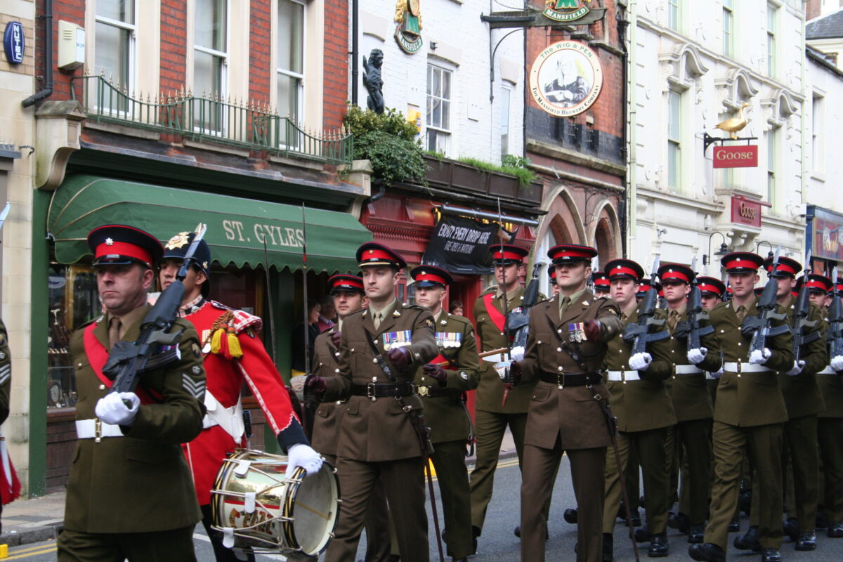Northampton parade for the Royal Anglian Regiment.