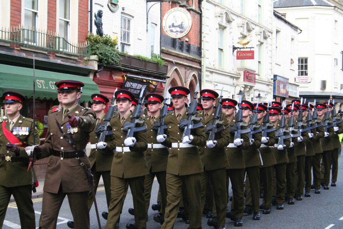 Northampton parade for the Royal Anglian Regiment.