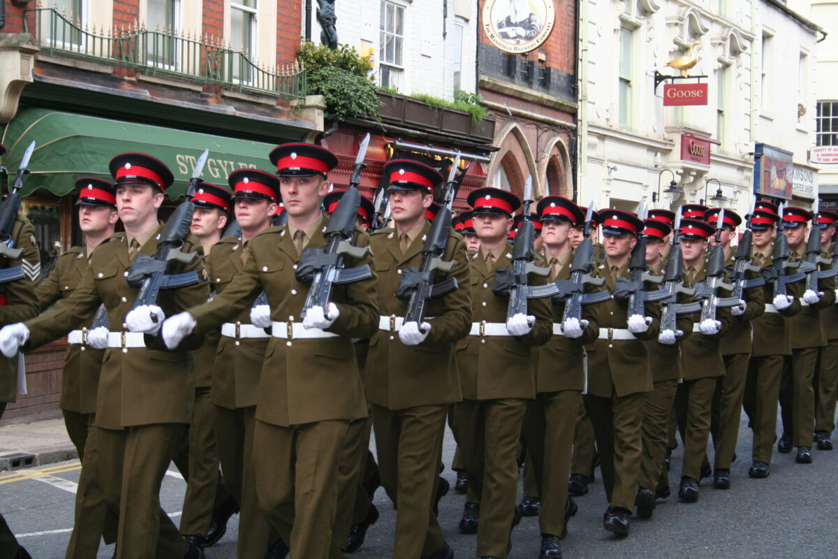 Northampton parade for the Royal Anglian Regiment.