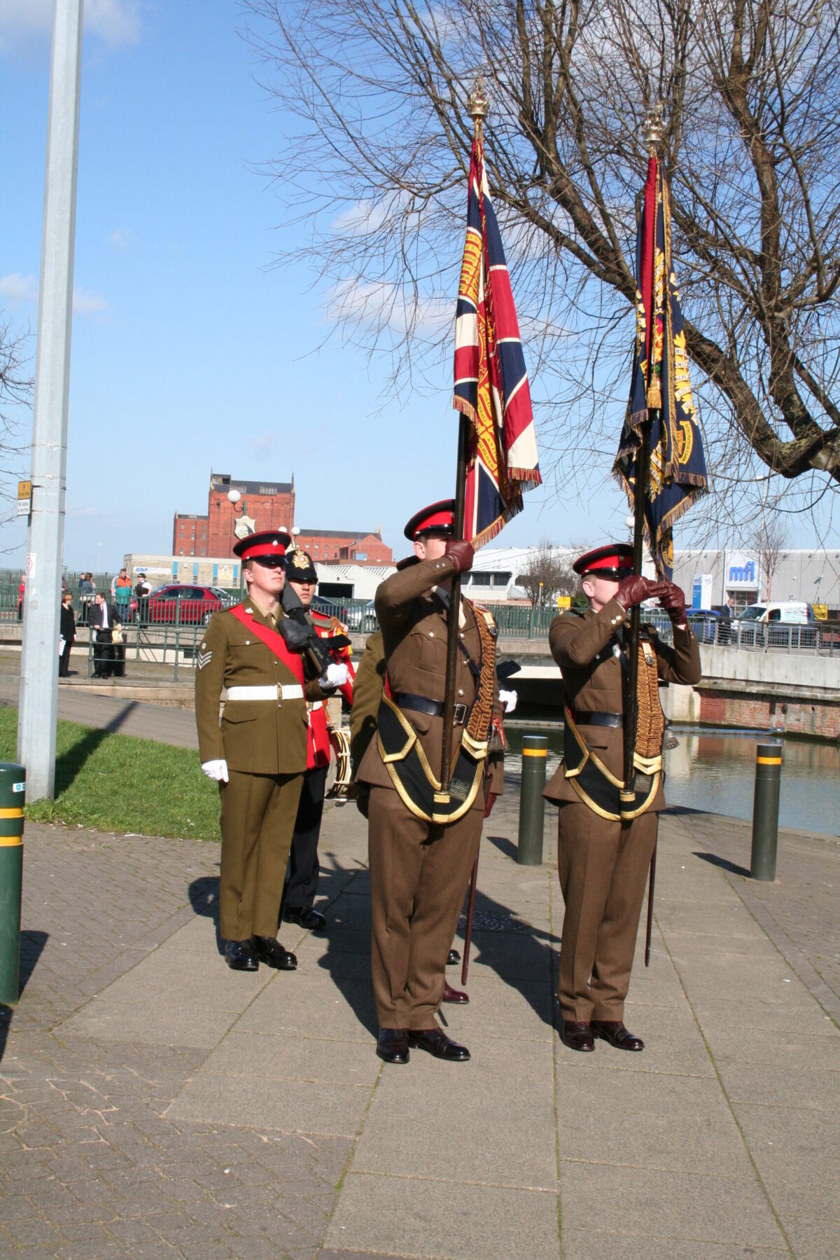 The Royal Anglian Regiment exercised its right to the Freedom of the City with a parade in Grimsby on Thursday, 22 November, 2007. The soldiers were given a heroes' welcome after returning from a six-month operational tour in Helmand Province, Afghanistan, which involved intense fighting. The Freedom of the City honour grants the regiment the privilege of marching through the city 