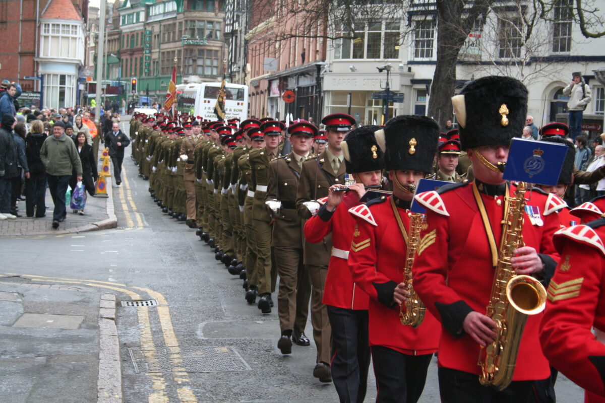 Freedom of Leicester and homecoming parade in 2007 for the 1st Battalion, Royal Anglian Regiment.