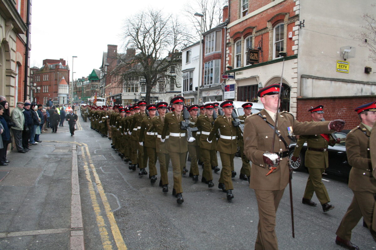 Freedom of Leicester and homecoming parade in 2007 for the 1st Battalion, Royal Anglian Regiment. Freedom of Leicester and homecoming parade in 2007 for the 1st Battalion, Royal Anglian Regiment.