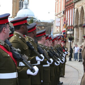 Northampton parade for the Royal Anglian Regiment.