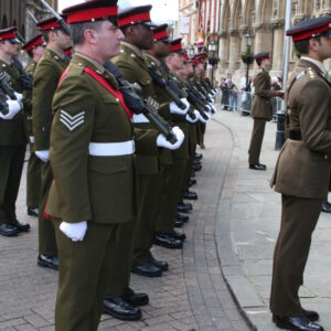 Northampton parade for the Royal Anglian Regiment.
