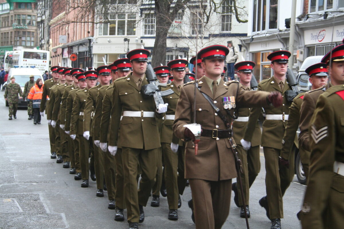 Freedom of Leicester and homecoming parade in 2007 for the 1st Battalion, Royal Anglian Regiment. Freedom of Leicester and homecoming parade in 2007 for the 1st Battalion, Royal Anglian Regiment.