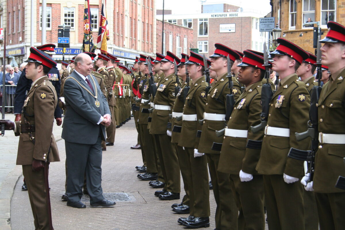Northampton parade for the Royal Anglian Regiment. Northampton parade for the Royal Anglian Regiment.