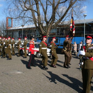 The Royal Anglian Regiment exercised its right to the Freedom of the City with a parade in Grimsby on Thursday, 22 November, 2007. The soldiers were given a heroes' welcome after returning from a six-month operational tour in Helmand Province, Afghanistan, which involved intense fighting. The Freedom of the City honour grants the regiment the privilege of marching through the city 