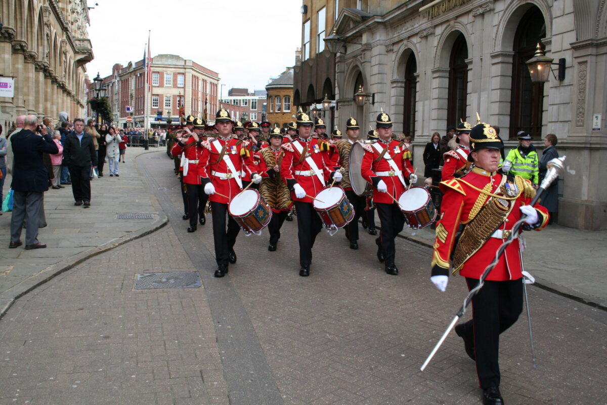 Northampton parade for the Royal Anglian Regiment.